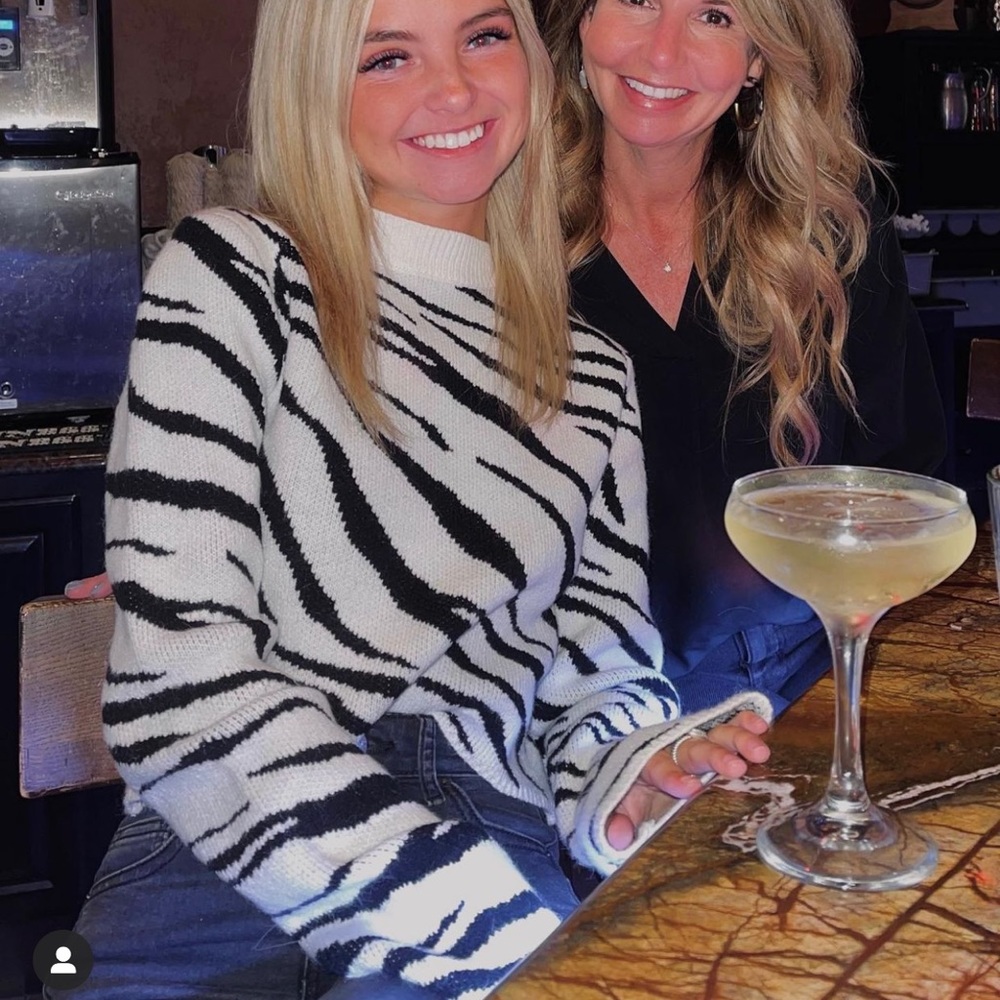 Zebra mockneck cropped sweater